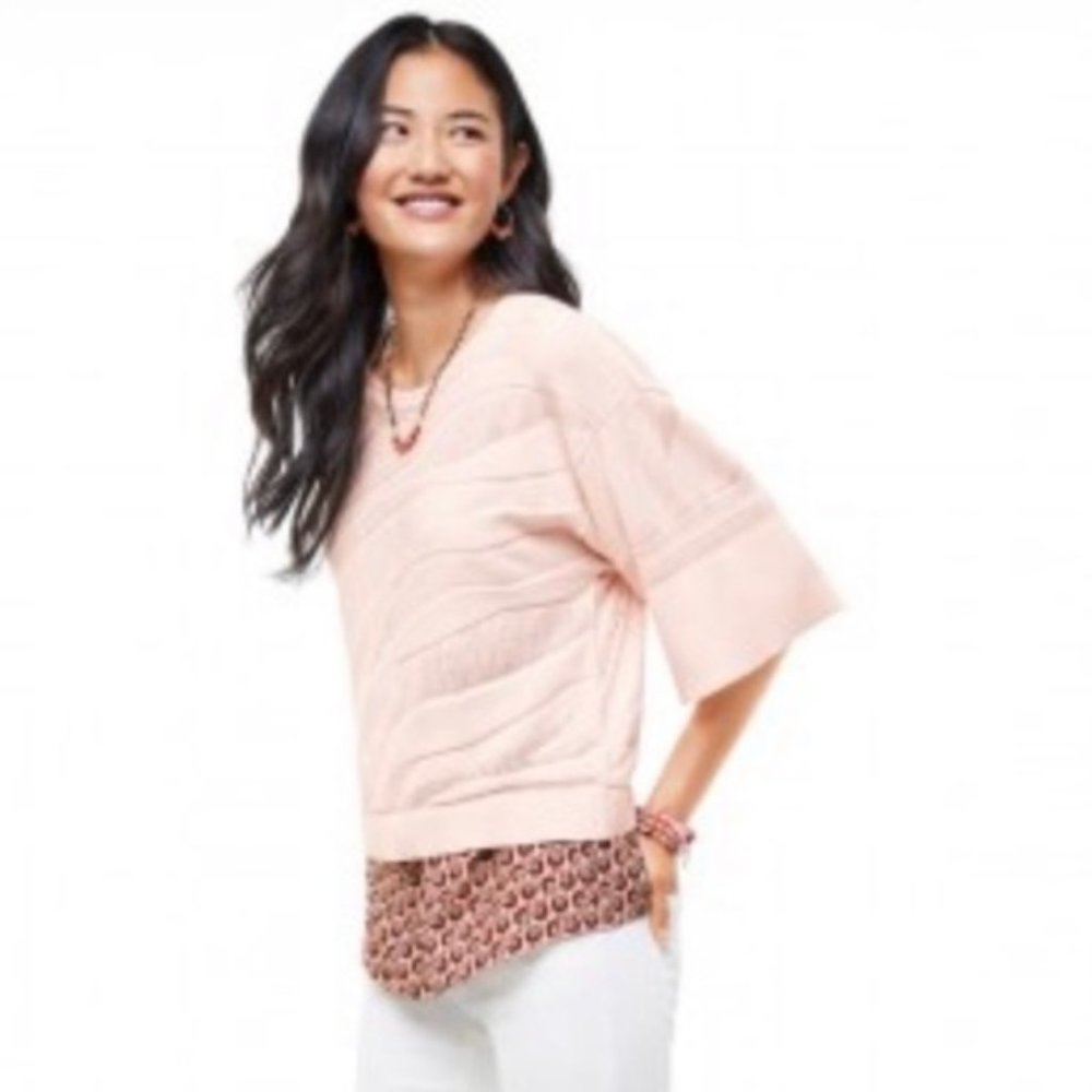 CAbi (5631) Pink Shy Pullover Boxy Fit Sweater (M)